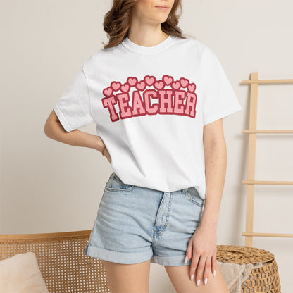 Teacher Heart Shirt | Cute Pink Teacher Tee