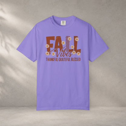 Fall Vibes Shirt, Thankful Grateful Blessed Shirt, Autumn Daisy Shirt, Comfort Colors Fall Tee, Thanksgiving Shirt Women