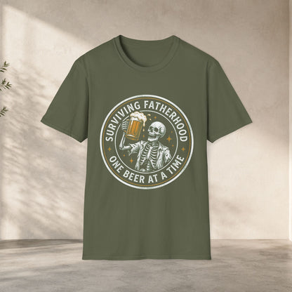 Surviving Fatherhood One Beer At A Time Shirt | Funny Dad Beer Tee