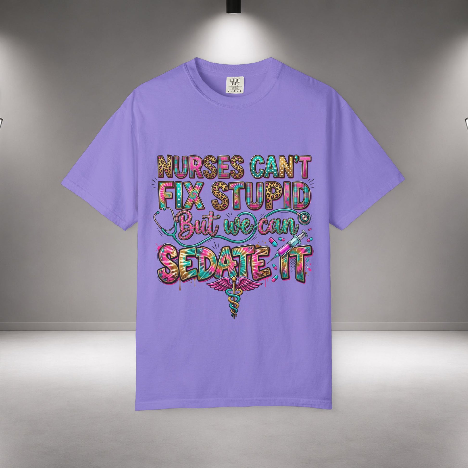 Comfortable unisex Funny Nurse Shirt Nurses Can't Fix Stupid But We Can Sedate It, Sarcastic RN Tee, ER Nurse Gift, ICU