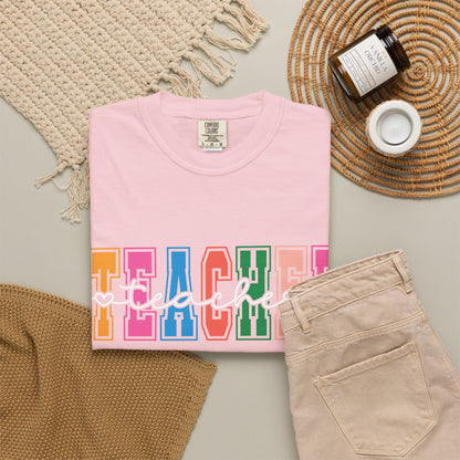 Retro Teacher Comfort Colors Shirt | Cute Teacher Gift Tee