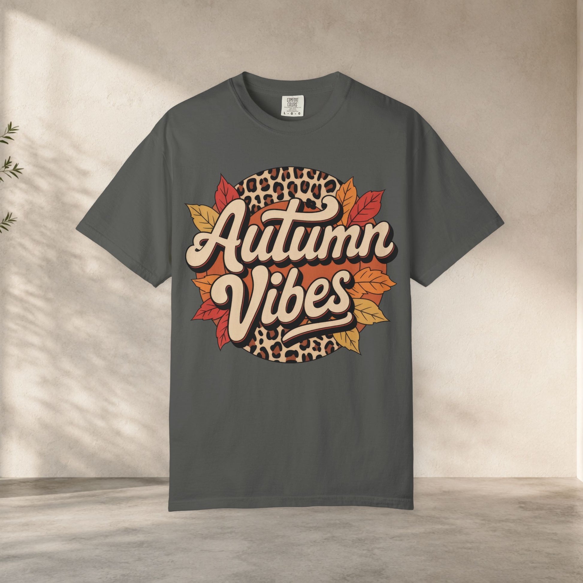 cute fall shirt aesthetic Autumn Vibes Comfort Colors 1717 T-Shirt – Cozy Fall Leaves Graphic Tee t-shirt - trendy statement