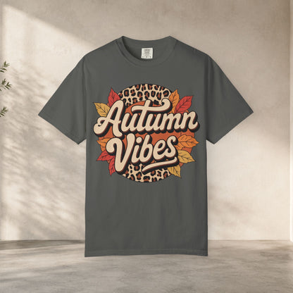 cute fall shirt aesthetic Autumn Vibes Comfort Colors 1717 T-Shirt – Cozy Fall Leaves Graphic Tee t-shirt - trendy statement