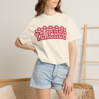 Teacher Heart Shirt | Cute Pink Teacher Tee