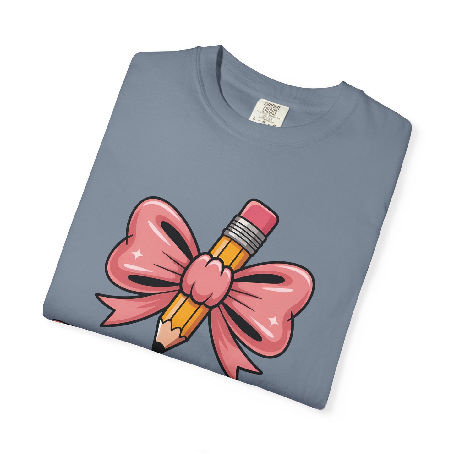 Pink Teacher Bow Comfort Colors Shirt | Cute Teacher Gift