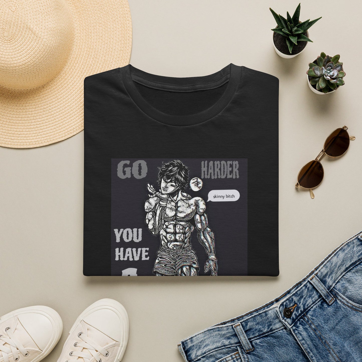 Go Harder Gym Baki Shirt Workout Motivation Tee Bodybuilding Shirt Discipline Fitness Shirt Gym Motivation Clothing Hardcore Gym Tee