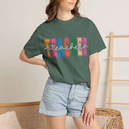 Retro Teacher Comfort Colors Shirt | Cute Teacher Gift Tee