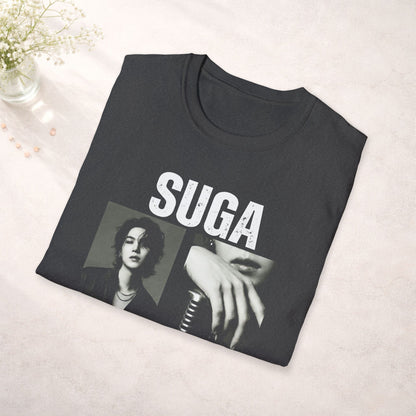 Suga Bts Shirt Minimal Tee, Suga Black White Graphic T Shirt, Kpop Fan Tee, Bts Merch Shirt, Army Gift, Unisex Softstyle