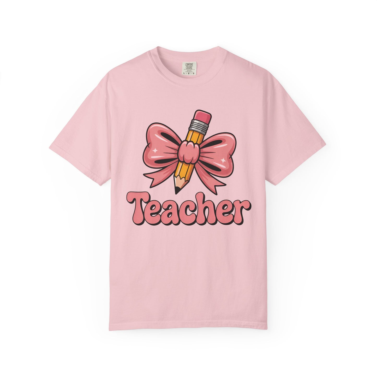 Pink Teacher Bow Comfort Colors Shirt | Cute Teacher Gift