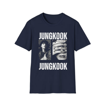 Jungkook Bts Shirt Minimal Tee, Jungkook Black White Graphic T Shirt, Kpop Fan Tee, Bts Merch Shirt, Army Gift, Unisex Softstyle