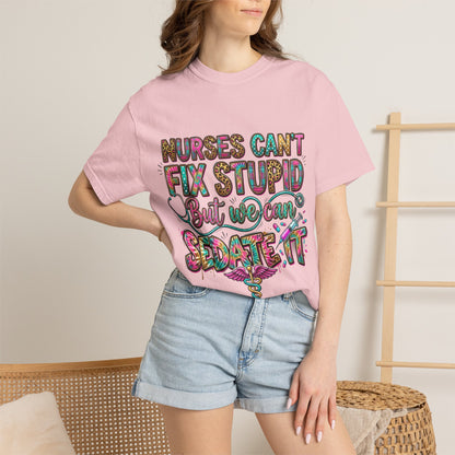 nursing student aesthetic Funny Nurse Shirt Nurses Can't Fix Stupid But We Can Sedate It, Sarcastic RN Tee, ER Nurse Gift