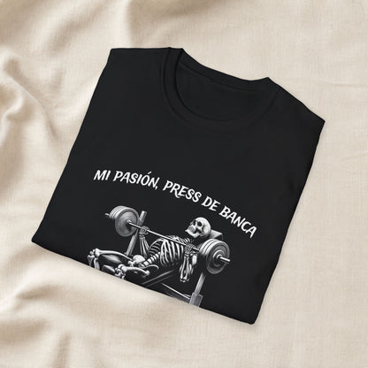 Funny Bench Press Shirt | Skeleton Gym Humor Tee graphic tee gift idea for chest day shirt lovers - thoughtful unique present