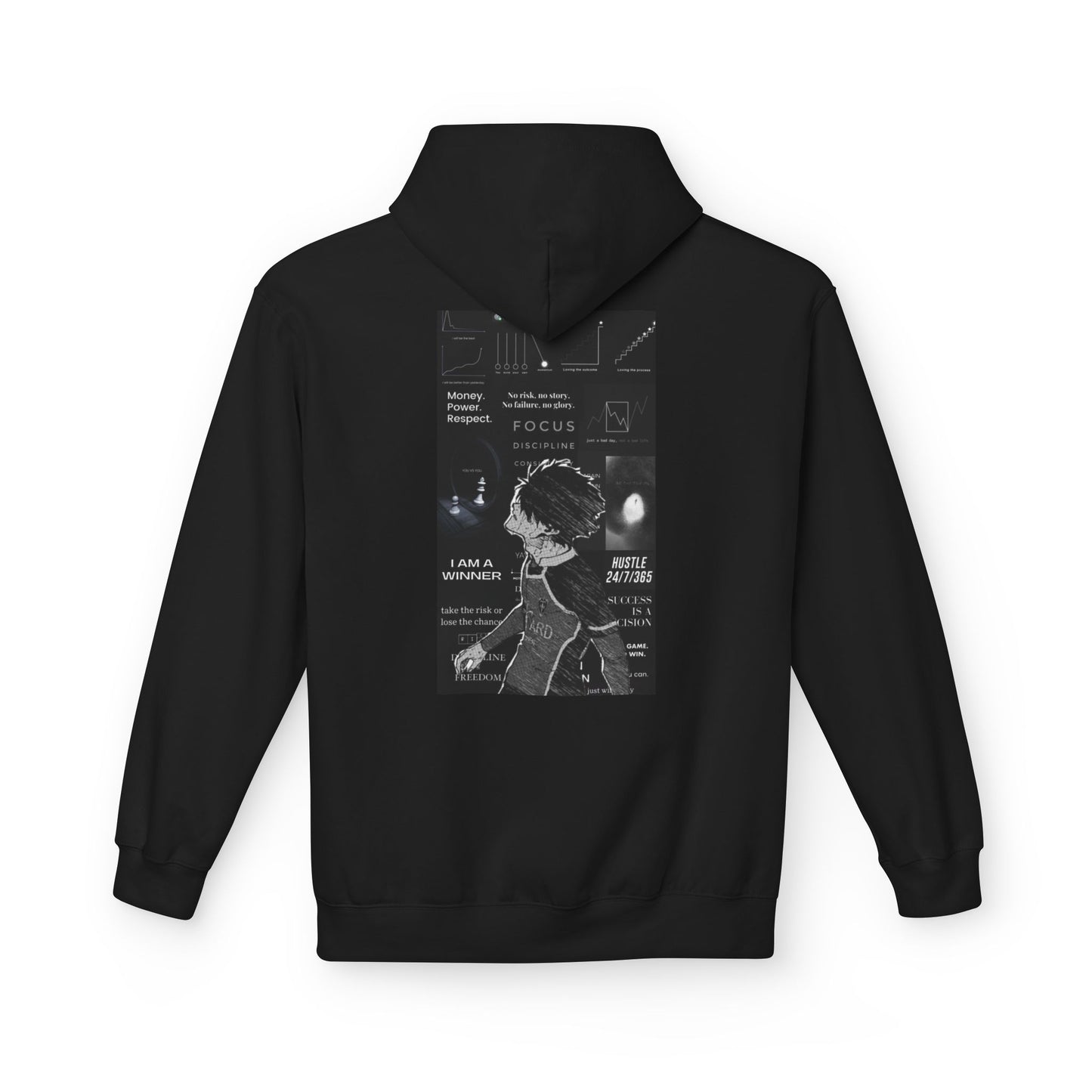 Discipline Hoodie Motivation Sweatshirt Focus Hustle Mindset Hoodie Dark Aesthetic Gym Hoodie Streetwear Self Improvement Clothing