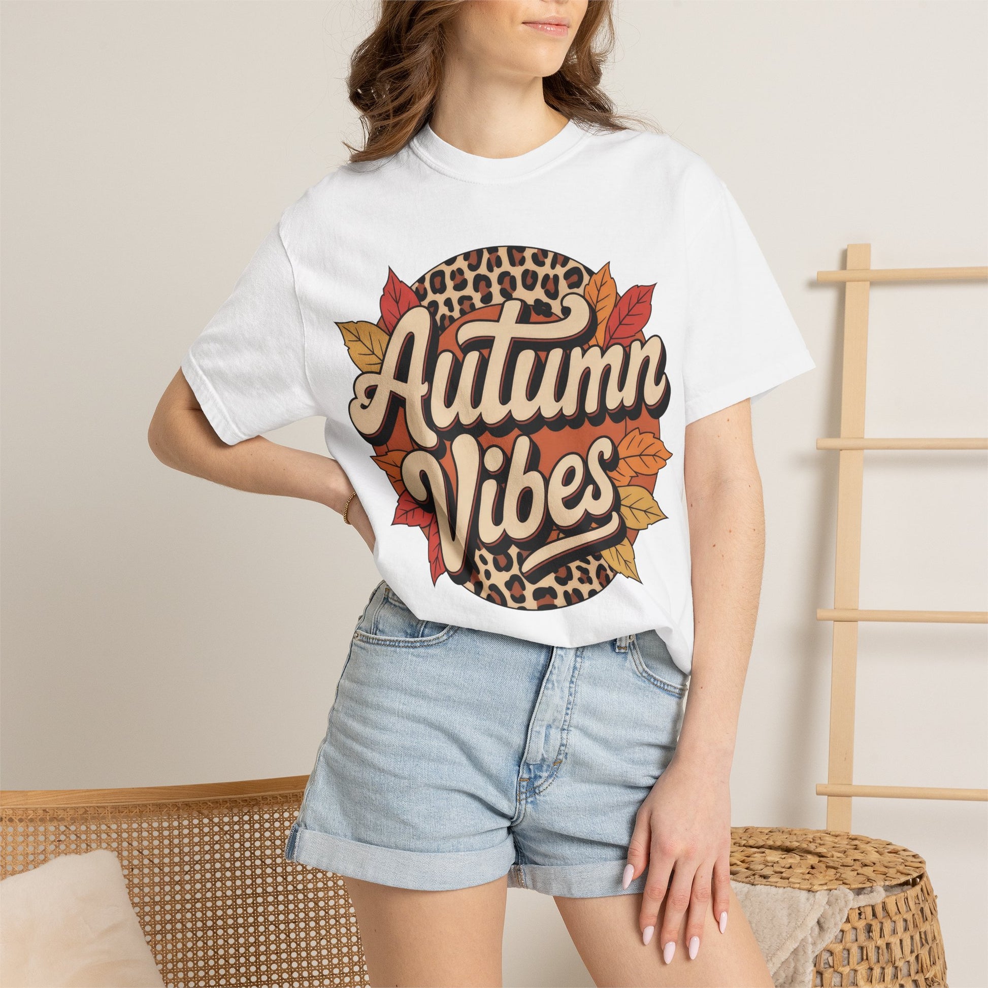 pumpkin season aesthetic Autumn Vibes Comfort Colors 1717 T-Shirt – Cozy Fall Leaves Graphic Tee shirt - trendy statement
