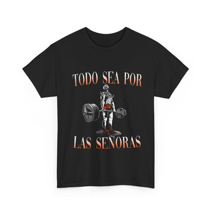 Todo sea por las Señoras Camiseta Fitness con Estampado de Calavera, Ropa de Gimnasio con Calaveras, Diseño de Calavera para Gym