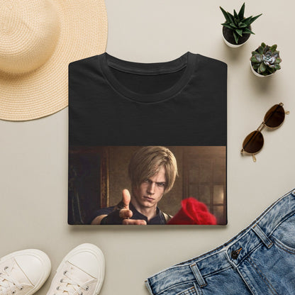 Leon Kennedy Flower Shirt, Resident Evil Aesthetic Tee, Leon S Kennedy Rose Gift, RE Fan Art T-Shirt, Biohazard Romantic Design, Capcom