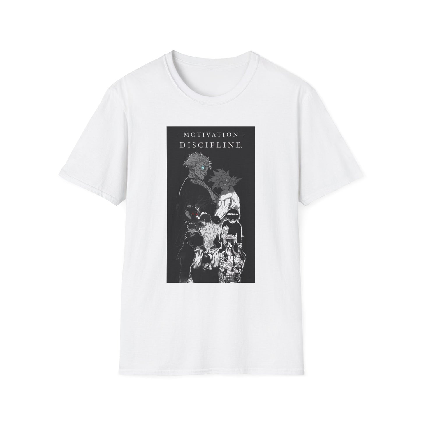 Anime Motivation Discipline Shirt, Manga Gym Workout Tee, Aesthetic Black White Anime Graphic Tee, Fitness Mindset Shirt, Streetwear Tee