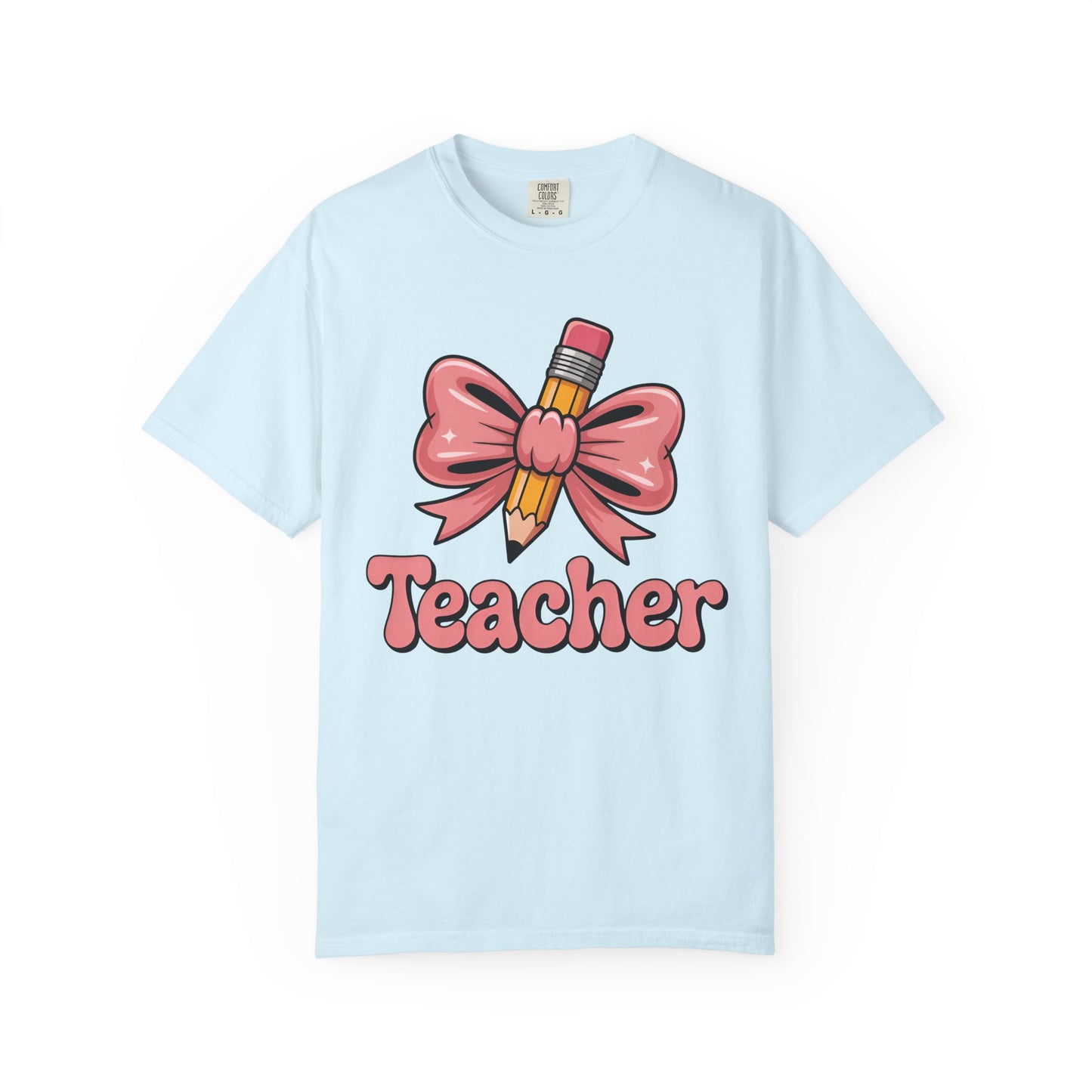 Pink Teacher Bow Comfort Colors Shirt | Cute Teacher Gift