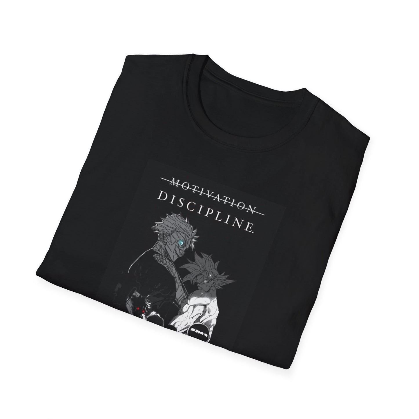 Anime Motivation Discipline Shirt, Manga Gym Workout Tee, Aesthetic Black White Anime Graphic Tee, Fitness Mindset Shirt, Streetwear Tee