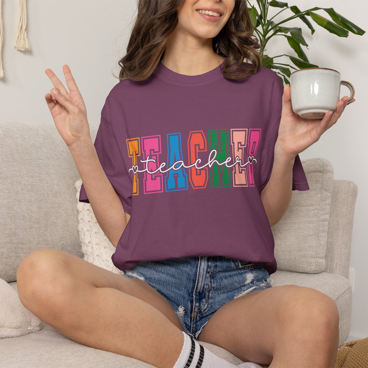 Retro Teacher Comfort Colors Shirt | Cute Teacher Gift Tee