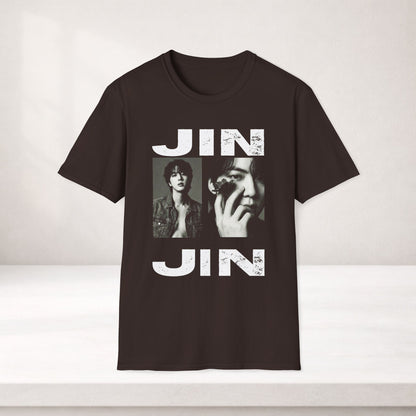 Jin BTS Shirt Minimal Tee, Jin Black and White T Shirt, Kpop Graphic Tee, BTS Jin Fan Shirt, Army Gift, Unisex Softstyle Shirt