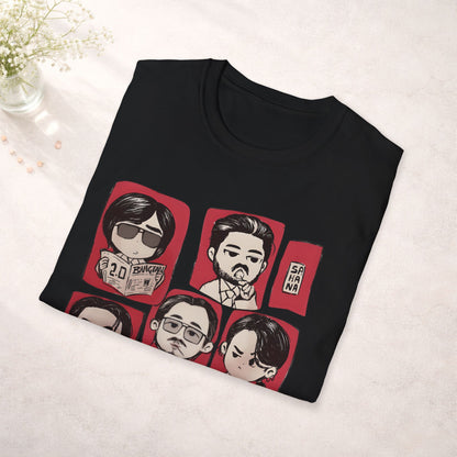 BTS Chibi Shirt Kpop Graphic Tee, Cute Bts Cartoon Shirt, Anime Style Bts Merch, Bts Tour 2026 Shirt, Army Gift, Unisex Tee
