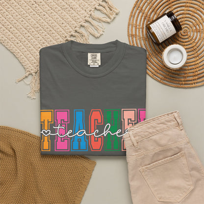 Retro Teacher Comfort Colors Shirt | Cute Teacher Gift Tee