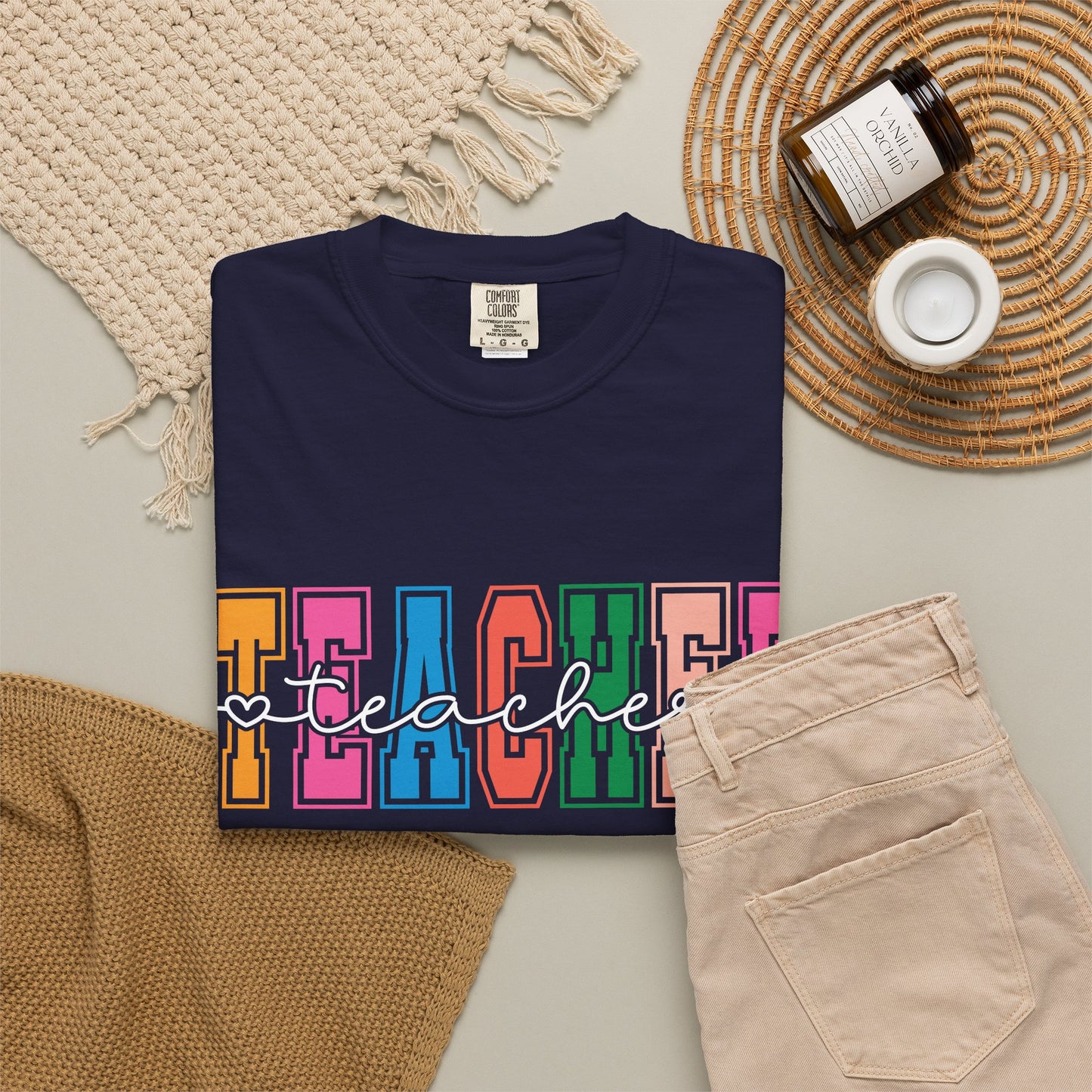 Retro Teacher Comfort Colors Shirt | Cute Teacher Gift Tee