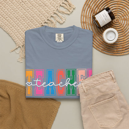 Retro Teacher Comfort Colors Shirt | Cute Teacher Gift Tee