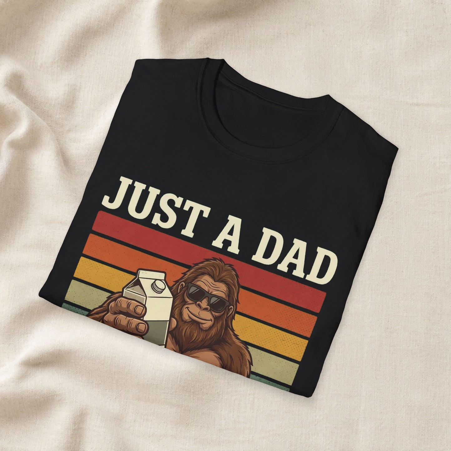 dad joke shirt aesthetic Just A Dad Who Always Came Back With The Milk Shirt | Funny Bigfoot Dad Tee apparel - trendy