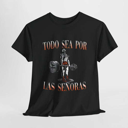 Todo sea por las Señoras Camiseta Fitness con Estampado de Calavera, Ropa de Gimnasio con Calaveras, Diseño de Calavera para Gym