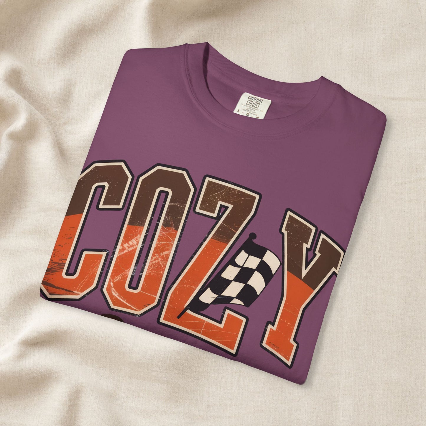 race fan gift aesthetic Cozy Season Comfort Colors 1717 Fall Racing Graphic T-Shirt graphic tee - trendy statement style