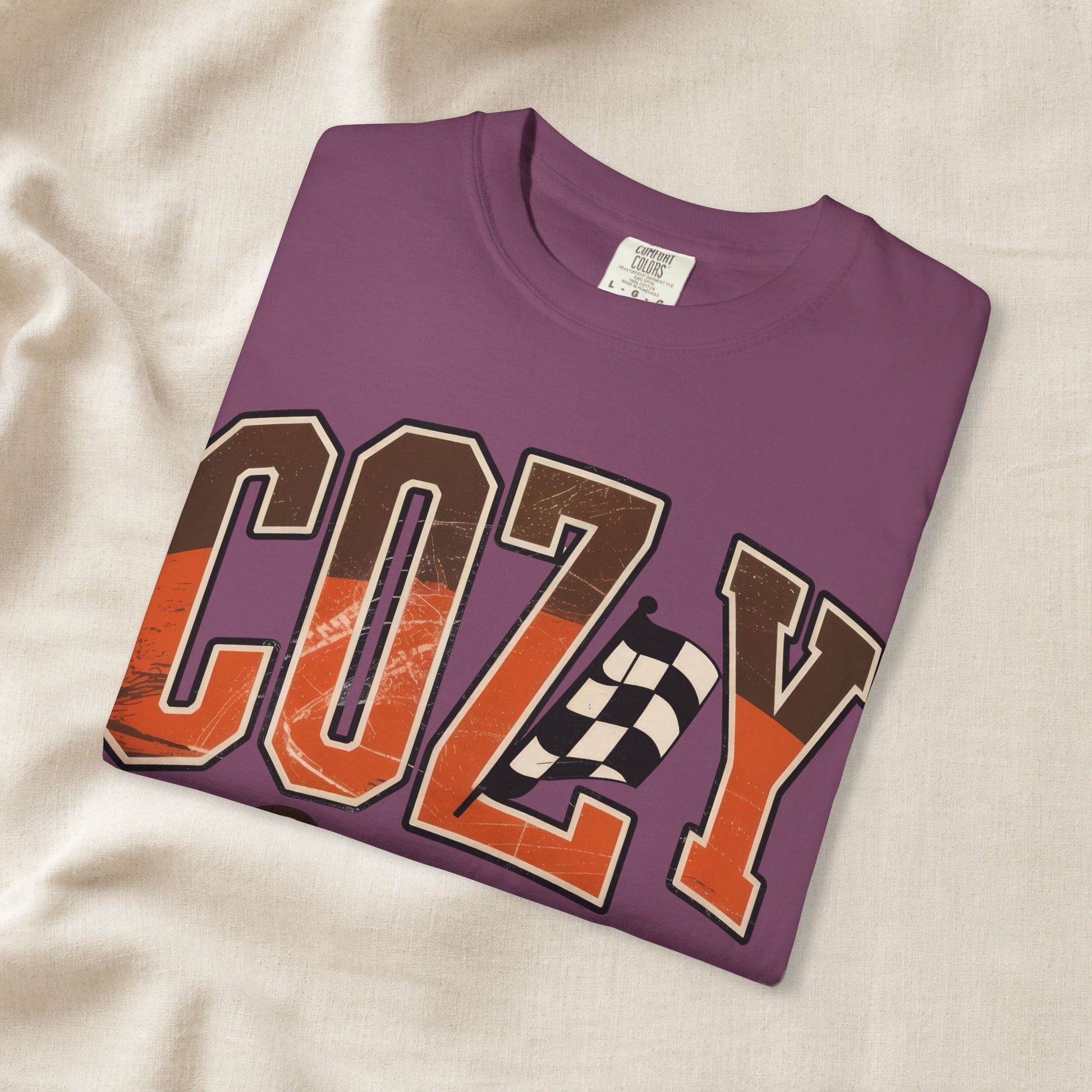 race fan gift aesthetic Cozy Season Comfort Colors 1717 Fall Racing Graphic T-Shirt graphic tee - trendy statement style
