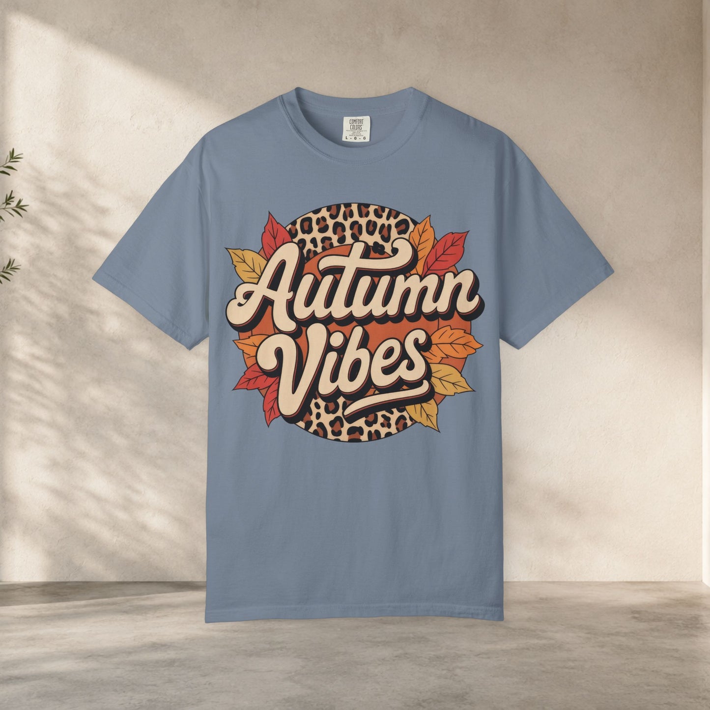 Comfortable unisex Autumn Vibes Comfort Colors 1717 T-Shirt – Cozy Fall Leaves Graphic Tee t-shirt - flattering autumn fit