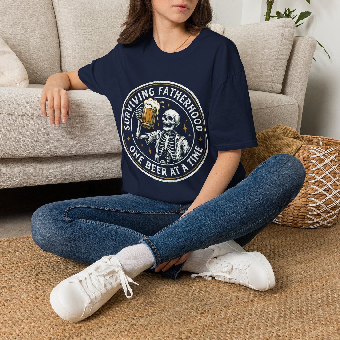 Surviving Fatherhood One Beer At A Time Shirt | Funny Dad Beer Tee