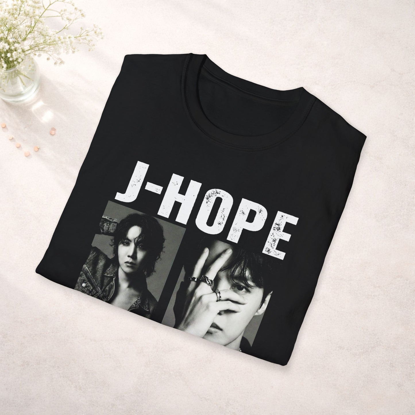 J-HOPE Shirt J Hope Bts Shirt Minimal Tee, Jhope Black and White Graphic T Shirt, Kpop Fan Tee, Bts Merch Shirt, Army Gift, Unisex Softstyle