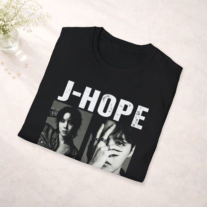 J-HOPE Shirt J Hope Bts Shirt Minimal Tee, Jhope Black and White Graphic T Shirt, Kpop Fan Tee, Bts Merch Shirt, Army Gift, Unisex Softstyle