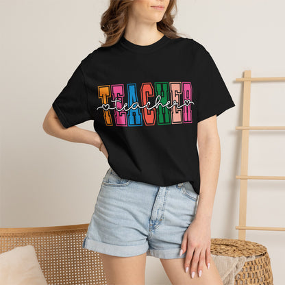 Retro Teacher Comfort Colors Shirt | Cute Teacher Gift Tee