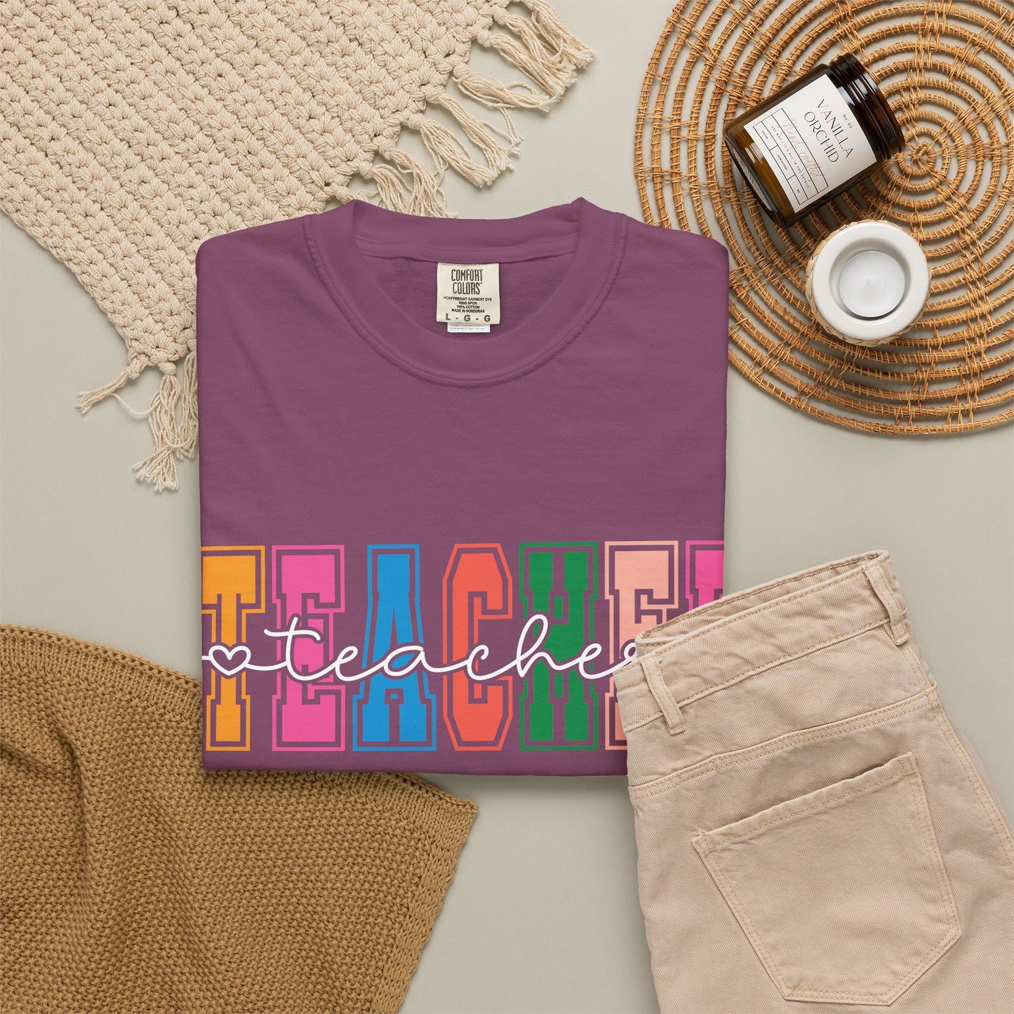 Retro Teacher Comfort Colors Shirt | Cute Teacher Gift Tee