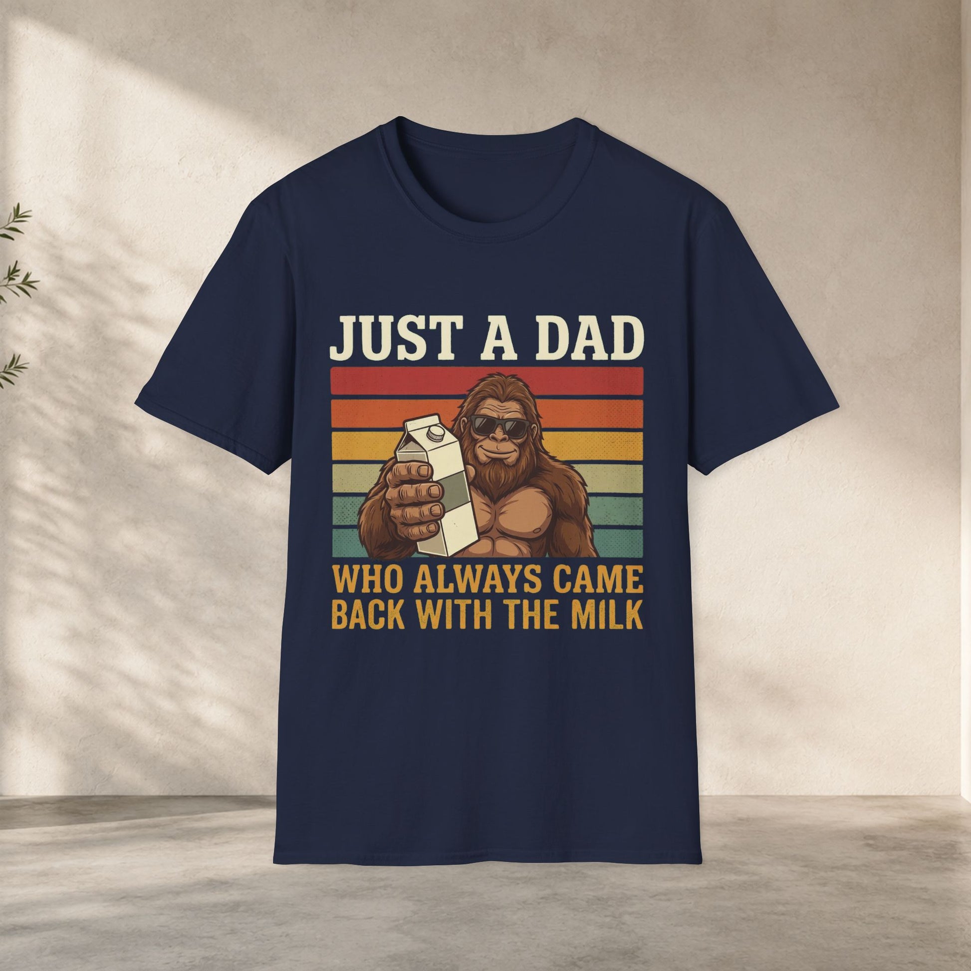 Just A Dad Who Always Came Back With The Milk Shirt | Funny Bigfoot Dad Tee graphic tee gift idea for dad gift lovers