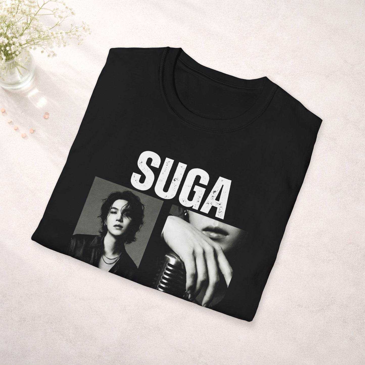 Suga Bts Shirt Minimal Tee, Suga Black White Graphic T Shirt, Kpop Fan Tee, Bts Merch Shirt, Army Gift, Unisex Softstyle