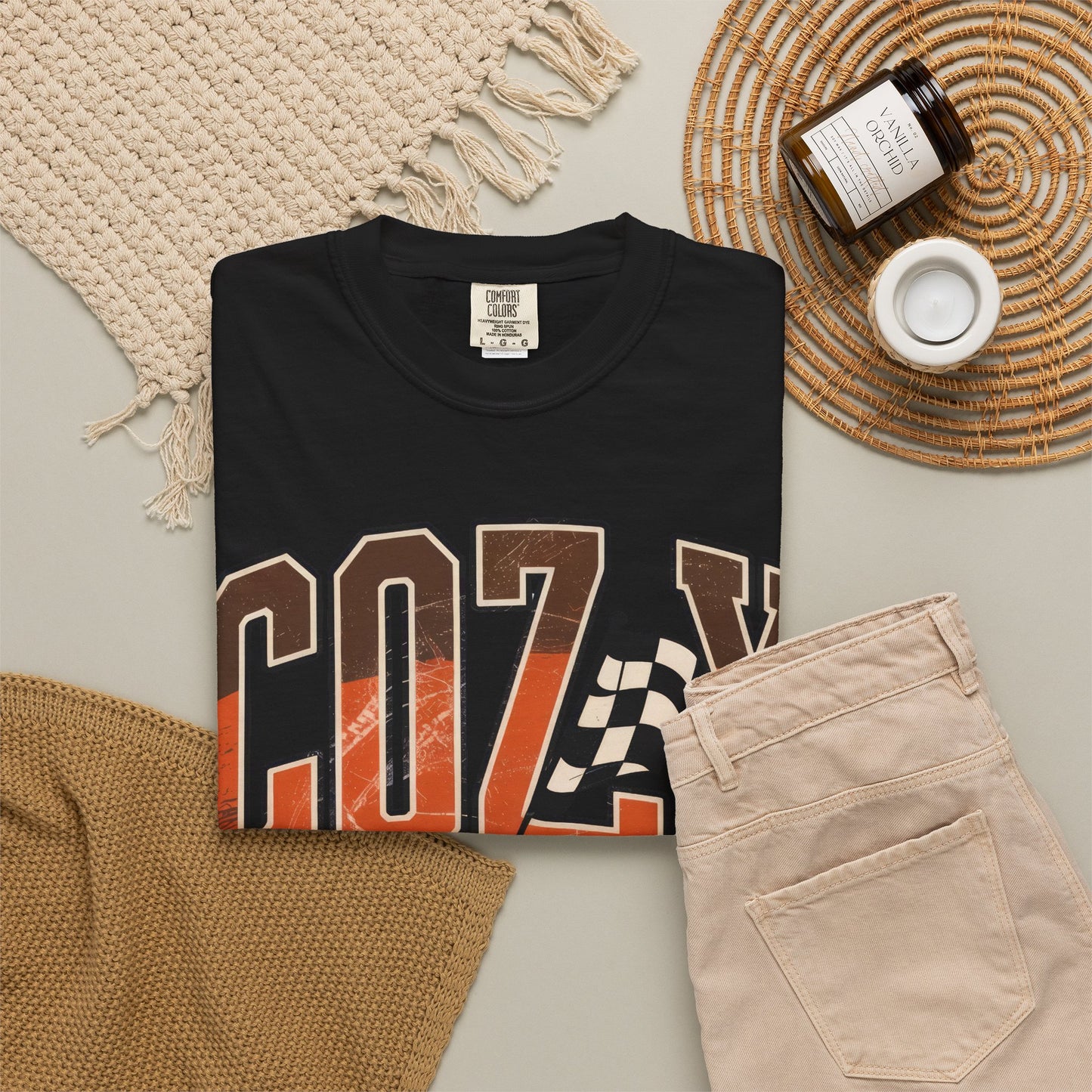 Cozy Season Comfort Colors 1717 Fall Racing Graphic T-Shirt shirt for fall festival tee season - versatile wardrobe staple
