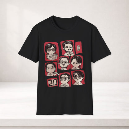 BTS Chibi Shirt Kpop Graphic Tee, Cute Bts Cartoon Shirt, Anime Style Bts Merch, Bts Tour 2026 Shirt, Army Gift, Unisex Tee