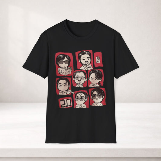BTS Chibi Shirt Kpop Graphic Tee, Cute Bts Cartoon Shirt, Anime Style Bts Merch, Bts Tour 2026 Shirt, Army Gift, Unisex Tee