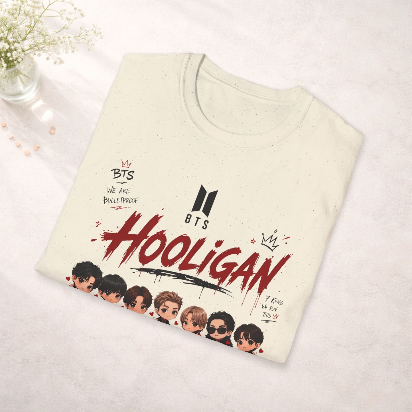 BTS Hooligan Shirt Kpop Graphic Tee, Bts World Tour Arirang Merch, Anime Style Bts Shirt, Army Gift, Unisex Softstyle T Shirt