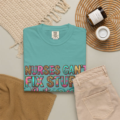 Comfortable unisex Funny Nurse Shirt Nurses Can't Fix Stupid But We Can Sedate It, Sarcastic RN Tee, ER Nurse Gift, ICU