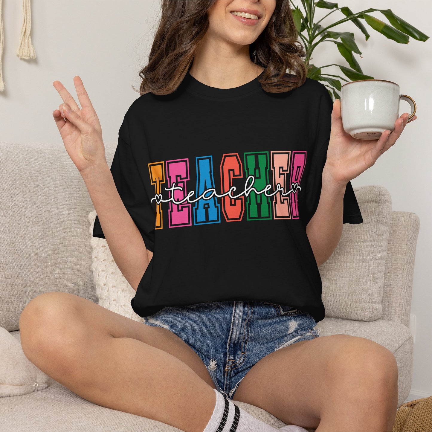 Retro Teacher Comfort Colors Shirt | Cute Teacher Gift Tee