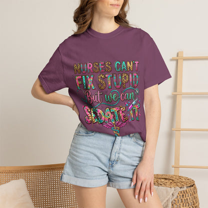 Premium quality Funny Nurse Shirt Nurses Can't Fix Stupid But We Can Sedate It, Sarcastic RN Tee, ER Nurse Gift, ICU Nurse