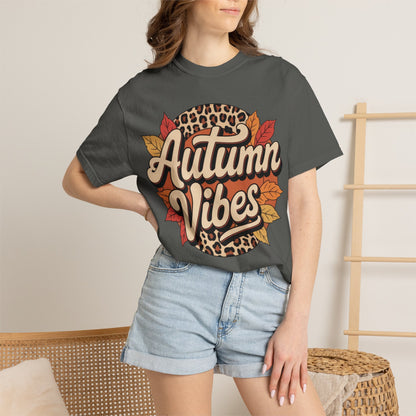 Autumn Vibes Comfort Colors 1717 T-Shirt – Cozy Fall Leaves Graphic Tee shirt for autumn vibes shirt and comfort colors