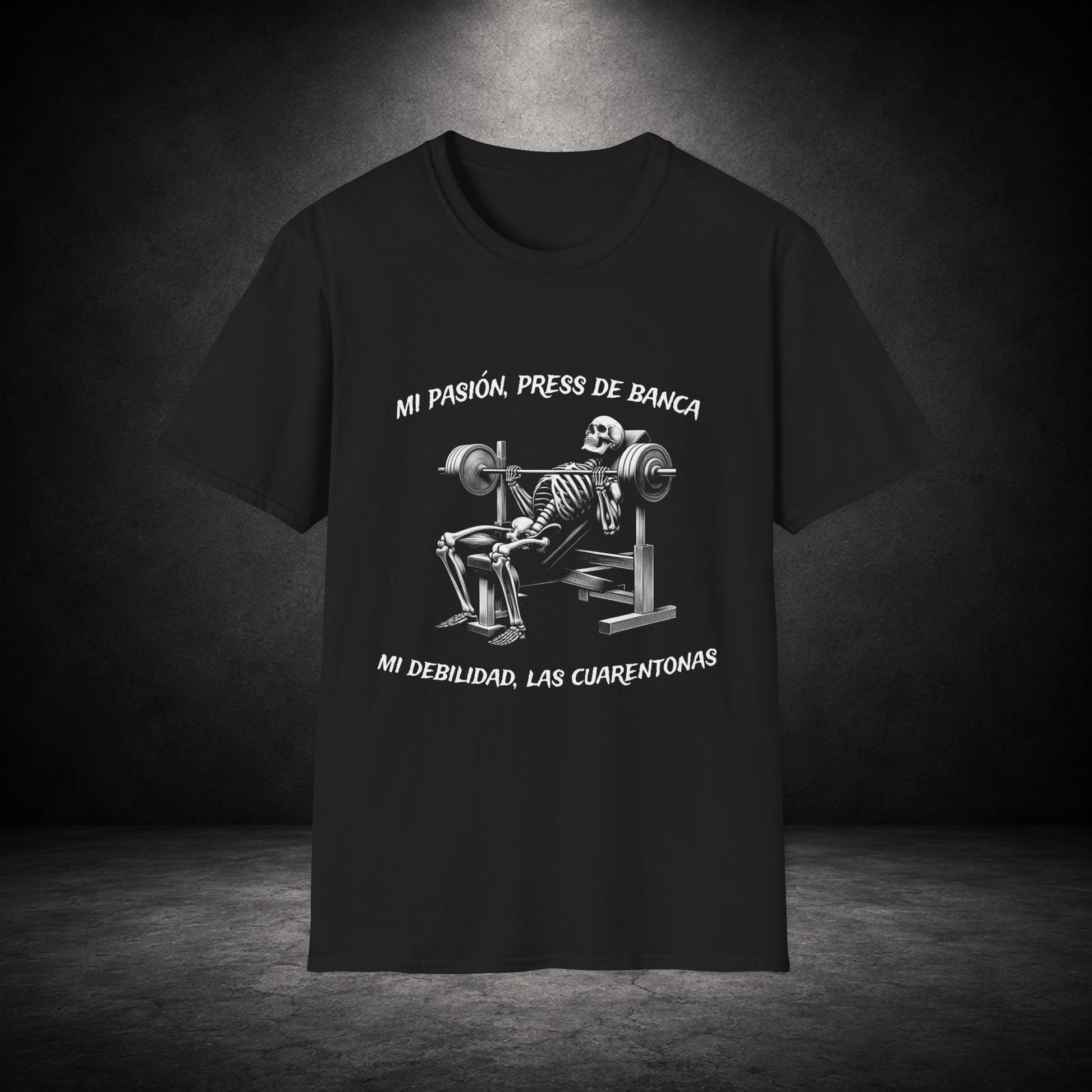 Funny Bench Press Shirt | Skeleton Gym Humor Tee bench day tee graphic t-shirt - eye-catching bench day tee design print